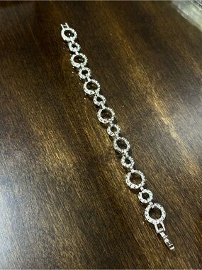 925 Sterling Silver Circle Link Bracelet - Women's Elegant Bracelet